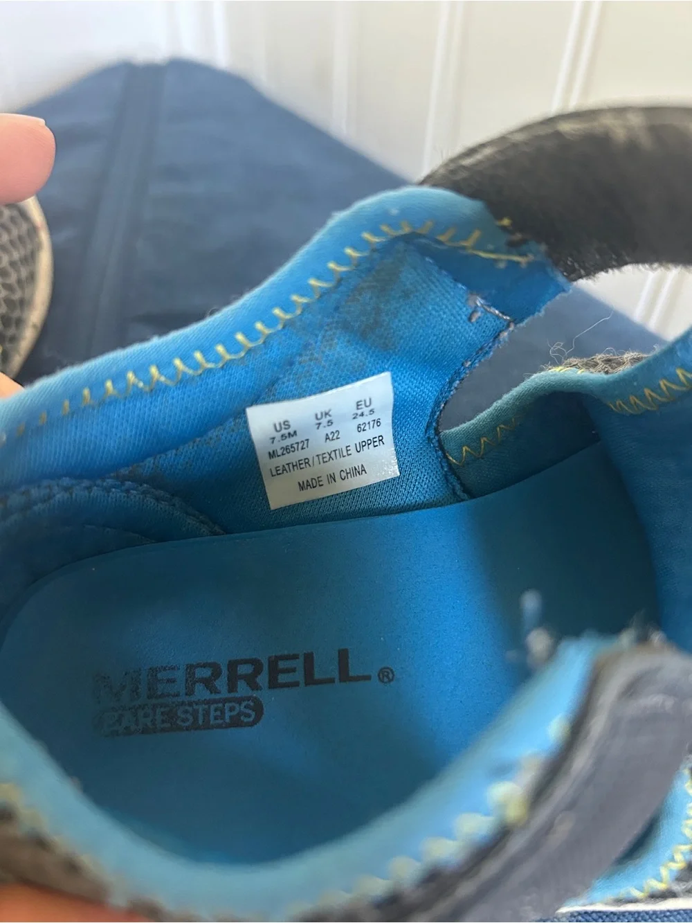 Merrell Kids Gray and Blue Mesh Sneakers